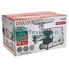 Мясорубка электрическая DELTA LUX DE-605M черный, 4500 Вт, 2.8 кг/мин, реверс, защита от перегрузки, насадки - 5