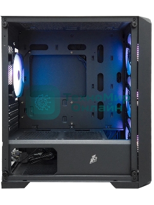 Компьютерный корпус 1STPLAYER TRILOBITE T5 ARGb Black, mATX, 4x120мм ARGb fans