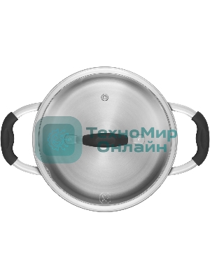 Кастрюля Rondell Stern RDS-019, 4.7 л, 24 см, с крышкой, серый