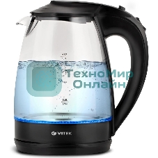 Чайник электрический Vitek VT-1122 TR бесцветное стекло (стекло, 1.7 л, 2200 Вт)