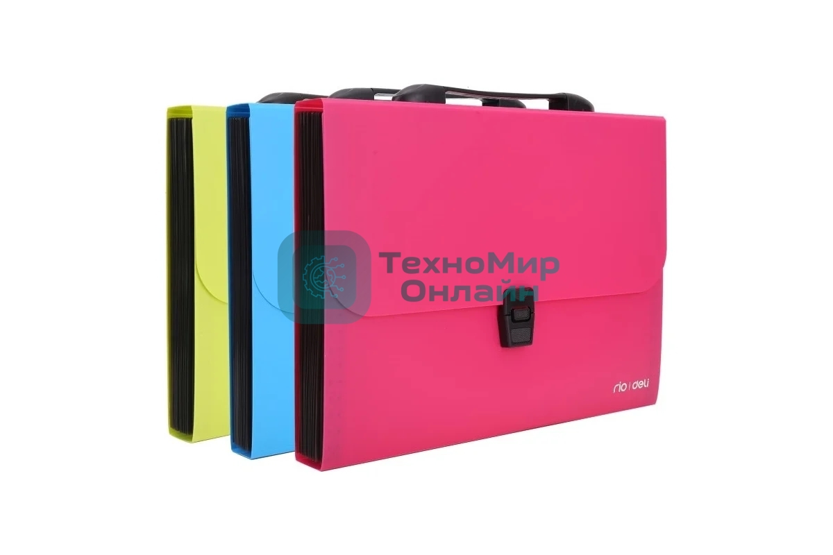 Папка-портфель Deli Rio EB40302 13 отделений, A4 полипропилен 0.6мм, ассорти