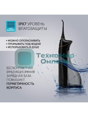 Ирригатор Polaris PWF 0201 портатив. импульсн. 5насад. черный