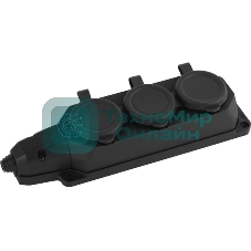 Колодка каучуковая ЭРА с/з 3гн 16A IP44 черная