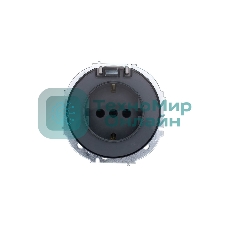 Розетка 1-м СП OSEN с заземл. с крышкой ПБТ механизм серый матовый LEZARD 743-7488-123B