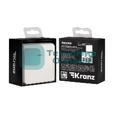 Выключатель Kranz ROUND 1 кл проходной (переключатель) с подсветкой 10А с/у перламутр