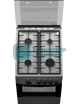 Плита газовая Darina 1D1 GM 241 014 Х нержавеющая сталь/черный, конфорок 4 шт, духовка 50 л, 50 см x 85 см x 60 см