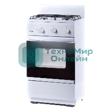 Плита газовая Лада Nova CG 32013 W белый, конфорок 2 газовых, духовка 30 л, 50 см x 85 см x 40 см