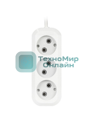 Удлинитель бытовой Smartbuy (SBE-10-3-1.5-N) 3 гнз х 1,5 м (10А/2.2 кВт, ПВС 2х1.0)