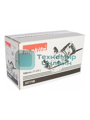 Пилы электрические дисковые, торцовочные Makita 5477NB Пила диск гипоидная , 1800Вт,4500об\м,диск-ф185х15.8мм,рез-60мм,6.5кг,кор,наклон-45гр