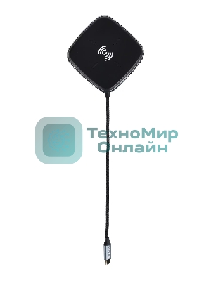 Многофункциональная док-станция Intrend ITACS-9W Type-C с беспроводной зарядкой 3 встроенных высокоскоростных USB 3.0, встроенный высокоскоростной TF и SD карт ридер, разъем RJ-45 для подключения к локальной сети HDMI 4K/30Hz, 60W Power Delivery порт,