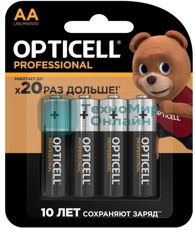 Батарея Opticell Professional LR6 AA (4шт) блистер