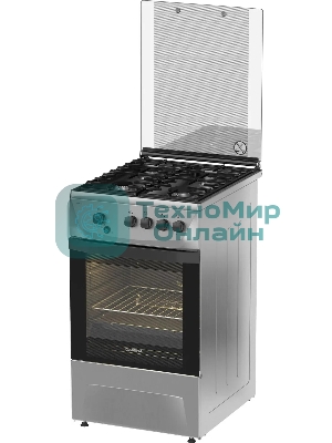 Плита газовая Darina 1D1 GM 241 014 Х нержавеющая сталь/черный, конфорок 4 шт, духовка 50 л, 50 см x 85 см x 60 см