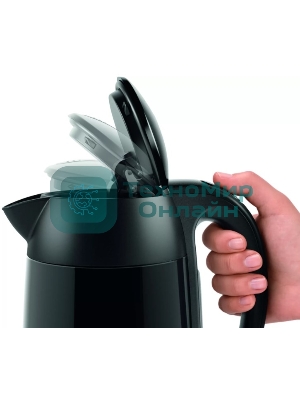 Чайник электрический Bosch TWK3P423 1.7 л, 2400 Вт, черный (корпус: нержавеющая сталь)