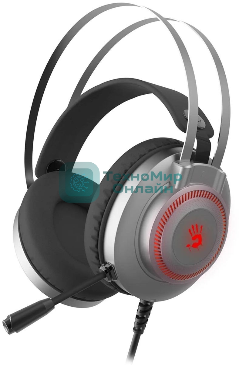 Гарнитура Bloody J200S серый, проводная, подсветка