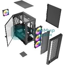 Корпус PowerCase ByteFlow Micro Black LE, Micro-Tower, чёрный