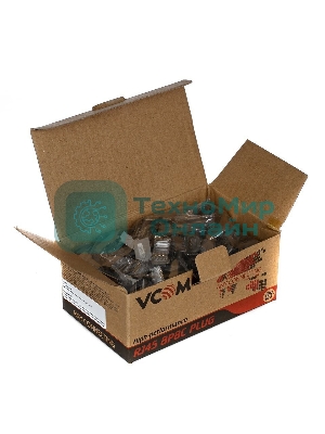 Коннектор VCOM RJ-45 для FTP кабеля 5 кат. экранированный, 100 шт,