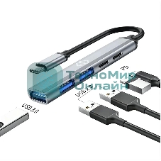 Разветвитель USB-C Digma DHUB-5USB-AC-3.0 5порт. черный