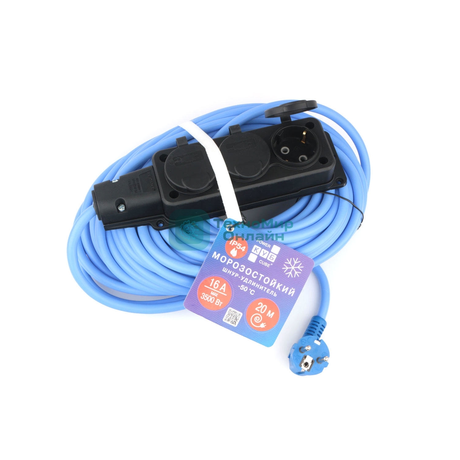 Морозостойкий удлинитель PC 16А, 3 р 20 м 3x2,5 IP54/PC-3GF-R-20(IP)