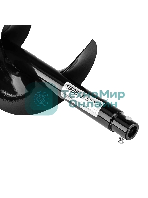 Шнек для грунта Denzel ER-200, диаметр 200 мм, длина 800 мм, соединение 20 мм, съемный нож