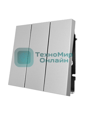 Выключатель 3-кл. СП ZIMA IP20 10А безвинт. зажим серый матовый LEZARD 704-7488-109QC