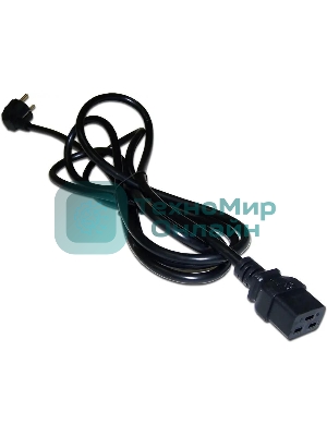 Шнур питания Lanmaster LAN-PP19/SHA-5.0-BK C19-Schuko проводник.:3x1.5мм2 5м 220В 16А черный