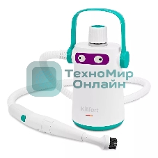 Пароочиститель ручной Kitfort КТ-9109-3 1000Вт белый/бирюзовый