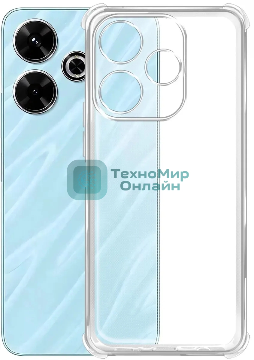 Чехол (клип-кейс) BoraSCO для Xiaomi Poco M6 4G Bumper Case прозрачный