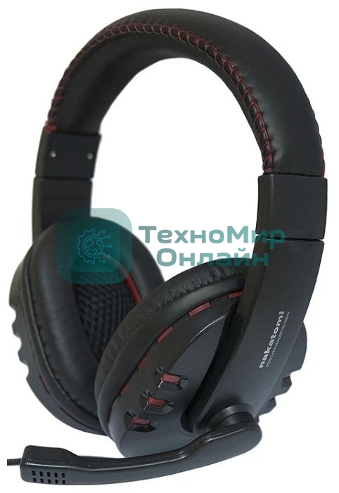 Гарнитура проводная Nakatomi HS-T50MV черный (c рег. громкости)