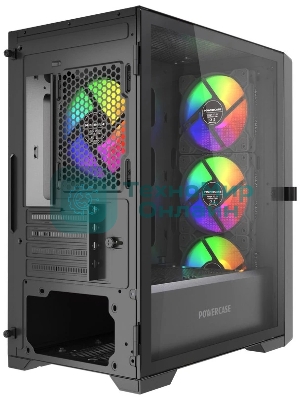 Корпус PowerCase ByteFlow Micro Black LE, Micro-Tower, чёрный