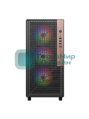 Компьютерный корпус ACD Citadel 101 ATX, черный, USB 3.0x1 + USB 2.0x2 + HD AUDIO, 1x12 см H1 argb fan at rear, 3x12см H1 argb fas at front, TG