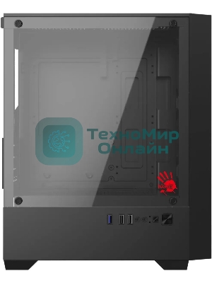 Компьютерный корпус Bloody CC-123 черный без БП mATX 8x120мм 2xUSB2.0 1xUSB3.0 audio bott PSU