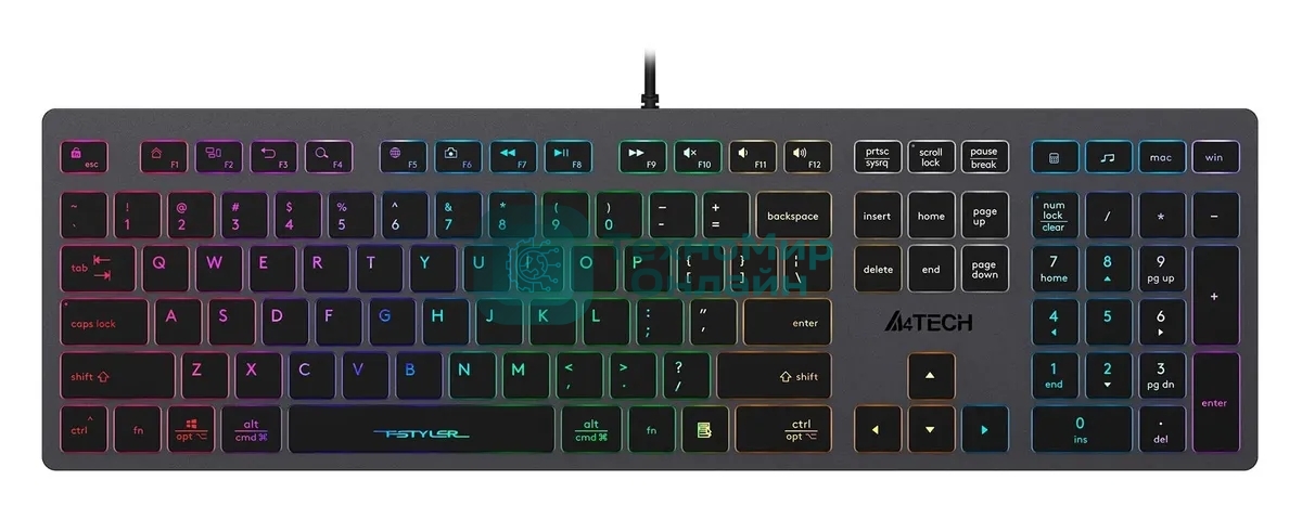 Клавиатура проводная A4Tech Fstyler FX60, USB, серый