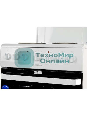 Плита электрическая Hansa FCEW54109 белый, конфорок 4 шт, духовка 65 л, 50 см x 85 см x 60 см