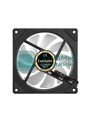 Вентилятор с подсветкой ExeGate EX12025HM3PM.FRGb.PRM (120x120x25 мм, FRGb, Hydraulic bearing (гидродинамический), 3pin+Molex, 1200RPM, 24dBA)