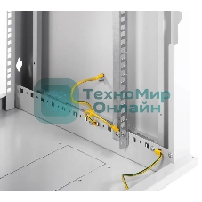 Шкаф настенный ЦМО ШРН-Э-9.500 9U 600x520 мм пер. дв. стекл несъемные бок. пан. серый