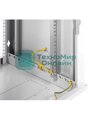 Шкаф настенный ЦМО ШРН-Э-9.500 9U 600x520 мм пер. дв. стекл несъемные бок. пан. серый
