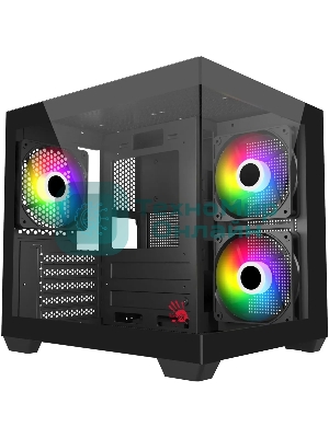 Компьютерный корпус Bloody CC-121 черный без БП mATX 7x120мм 1xUSB 2.0 1xUSB 3.0 audio