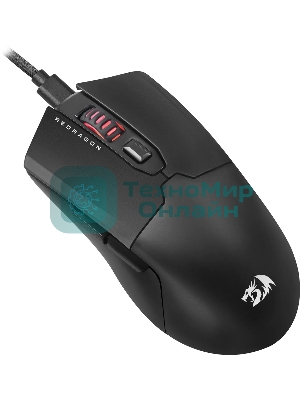 Мышь проводная игровая Redragon FYZU черная (USB, Pixart P3395, Huano, 6 кн., 26000 Dpi, RGb подсветка)