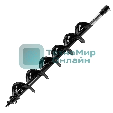 Шнек для грунта Denzel ER-100, диаметр 100 мм, длина 800 мм, соединение 20 мм, съемный нож