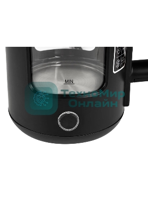 Чайник электрический Energy E-256, 1500 Вт, 1,5л, стекло, черный