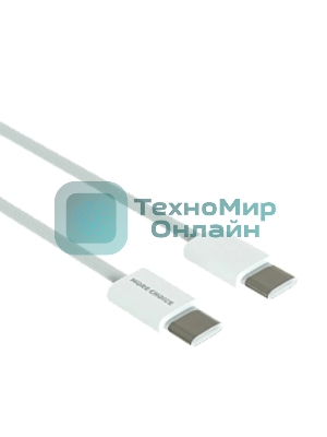 Кабель MORE CHOICE (4620202550361) K75a нейлон USB 3.0A PD 60W для Type-C Type-C 1м белый