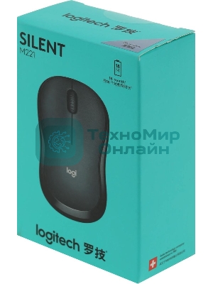 Мышь беспроводная Logitech M221 голубой, 1000 dpi, радиоканал, USB, кнопки - 3
