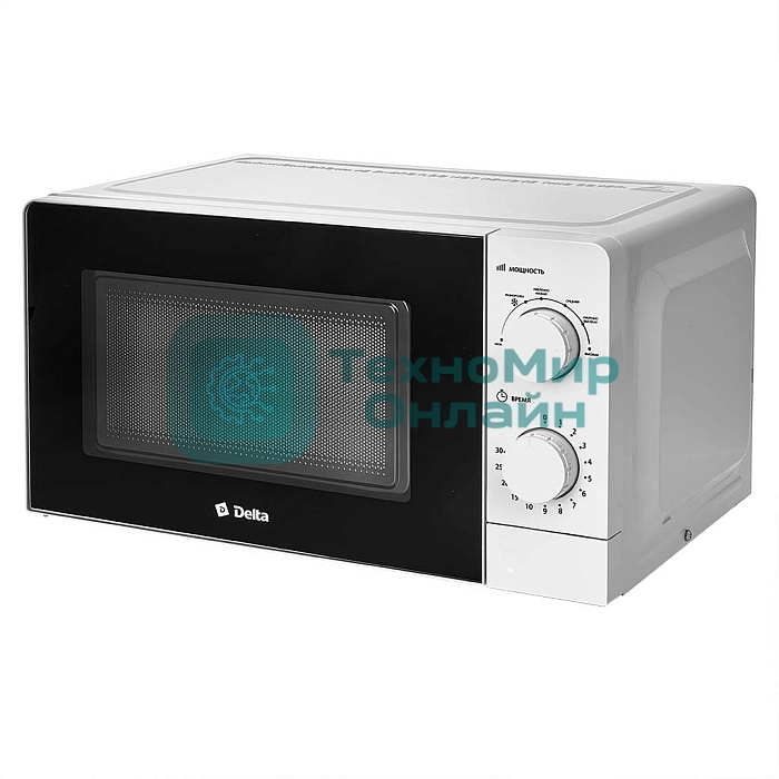 Микроволновая печь Delta DL-87L20 белый, 20 л, 700 Вт, переключатели - поворотный механизм