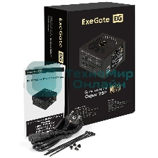 Блок питания 650W ExeGate 80 PLUS® GOLD 650VSP FС (ATX3.0, APFC, КПД 90% (80 PLUS Gold), 120мм fan, 24pin, 2x(4+4)pin, PCIE5.0/12VHPWR, 2xPCI-E, 6xSATA, 3xIDE, 1xFDD, Full Cable Management, black, Color box)