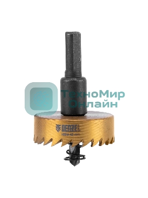 Коронка по металлу Denzel HSS, 42 мм, нитридтитановое покрытие