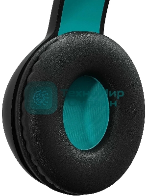 Беспроводные/проводные наушники Digma BT-15 черный/голубой, накладные, Bluetooth + проводной, складная конструкция, до 10 ч