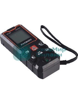 Дальномер лазерный PATRIOT LM 301, макс. дистанция 40 метров, измерение площади, объема, подсветка, память 30 изм.