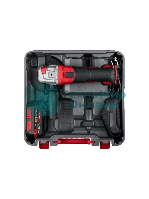 Угловая шлифовальная машина ЗУБР 18В, 1 АКБ (4Ач), в кейсе. УШМ-18-125-41