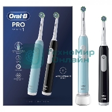 Набор электрических зубных щеток Oral-B Pro Series 1 бирюзовый/черный