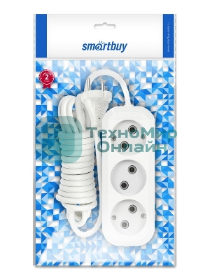 Удлинитель бытовой Smartbuy (SBE-10-3-07-N) 3 гнз х 7,0 м (10А/2.2 кВт, ПВС 2х1.0)